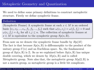 Metaplectic metaplectic quantization on coadjoint orbits | PDF