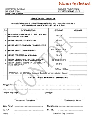 Dokumen 132017 contoh bq | PDF