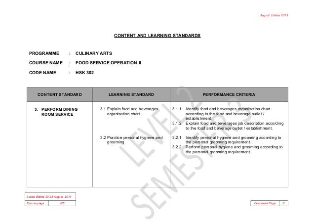 Dokumen Kskv Hsk 302 Food Service Operation Ii