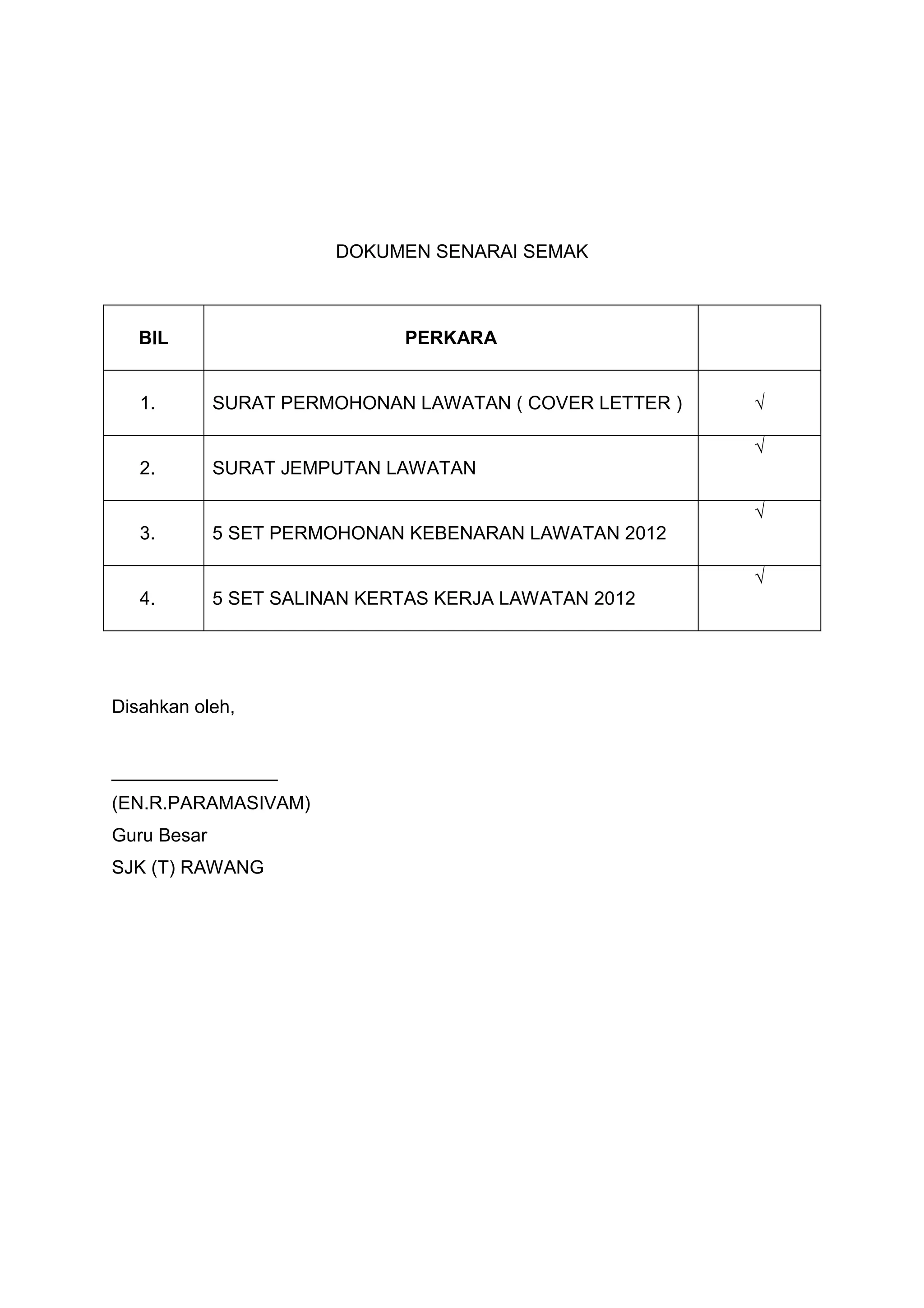 Dokumen senarai semak | DOCX