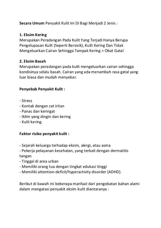 Obat Tradisional Eksim Kering