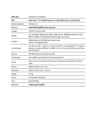 Harga dan Spesifikasi ASUS Vivobook Pro 14/16X OLED
