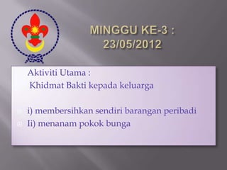 Dokumentasi Program Bulan Perkhidmatan Pengakap Tahun 2012 | PPTX