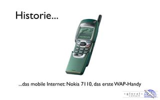 Historie...




...das mobile Internet: Nokia 7110, das erste WAP-Handy
 