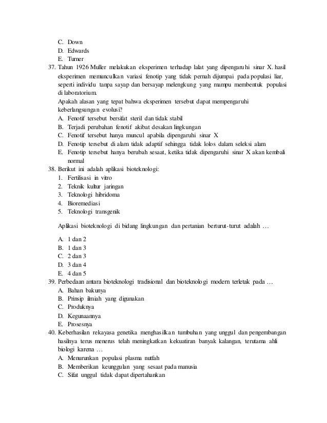 Dokumen Ujian Nasional Biologi 10