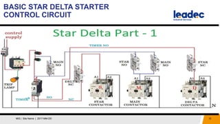BASIC STAR DELTA STARTER
CONTROL CIRCUIT
12MIS | Site Name | 2017-MM-DD
 
