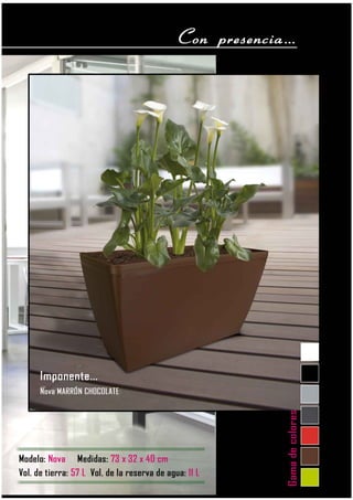 Vasos para Interiores com reserva de água