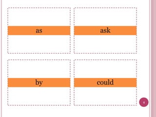 as

ask

by

could
4

 