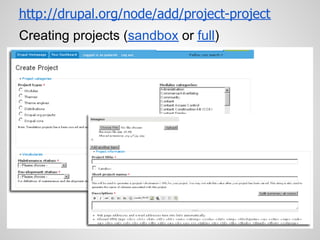 http://drupal.org/node/add/project-project
Creating projects (sandbox or full)
 