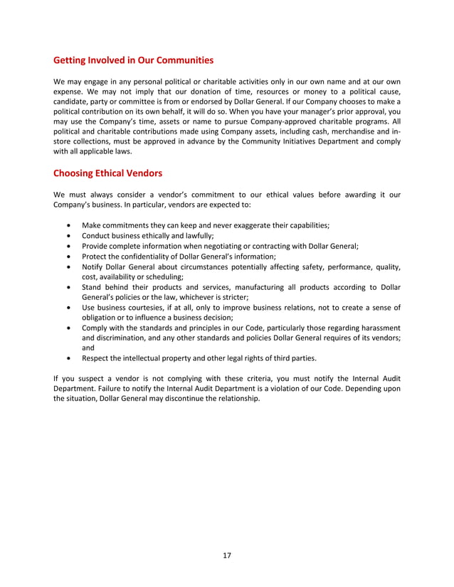 Dollar general handbook