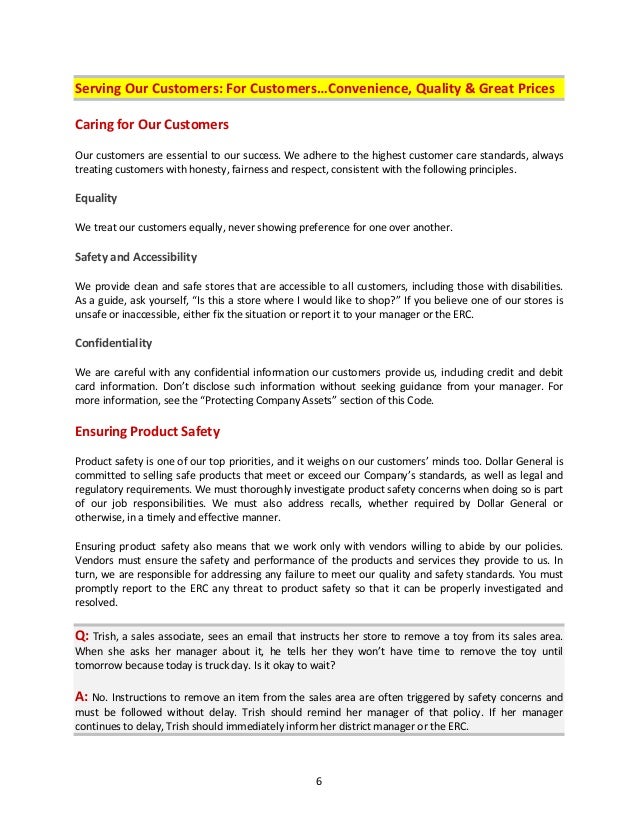 Dollar general handbook