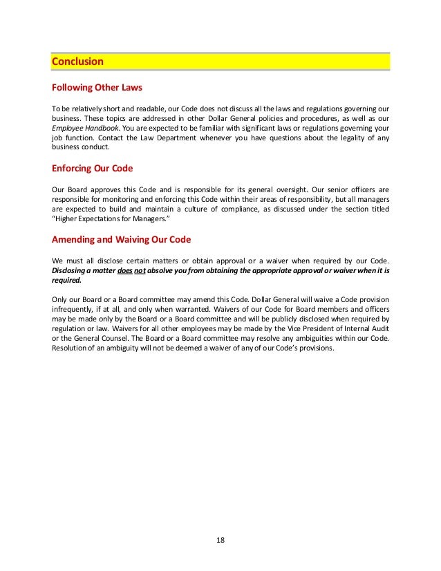 Dollar general handbook