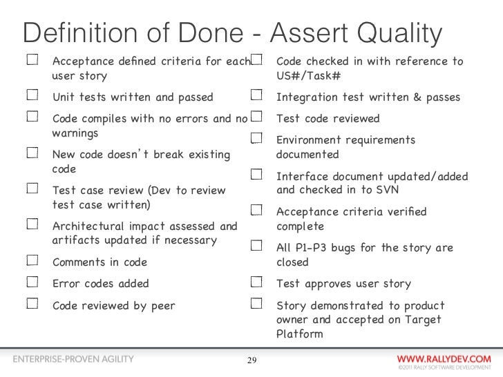 Deﬁnition of Done - Assert