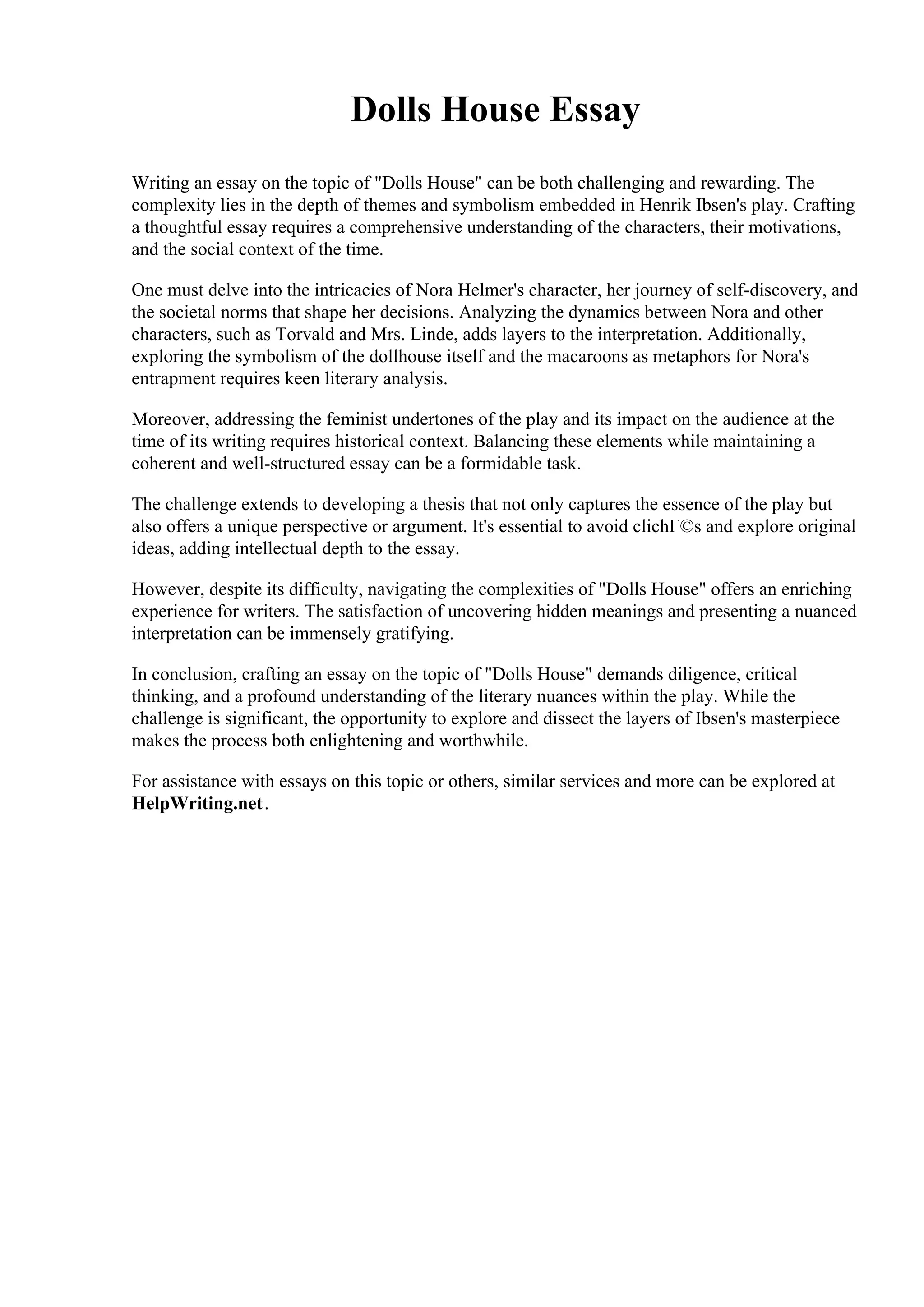 Dolls House Essay.pdf