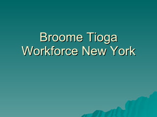 Broome Tioga Workforce New York 