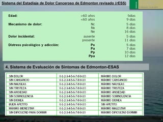Sistema del Estadiaje de Dolor Canceroso de Edmonton revisado (rESS)




  4. Sistema de Evaluación de Síntomas de Edmonton-ESAS
 