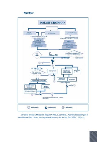 Algoritmo 1




     (37)Cerdá-Olmedo G, Monsalve V, Minguez A, Valía JC, De Andrés J. Algoritmo de decisión para el
tratamiento del dolor crónico. Una propuesta necesaria (I). Rev.Soc.Esp. Dolor 2000; 7: 225-233.




                                                                                                       41
 