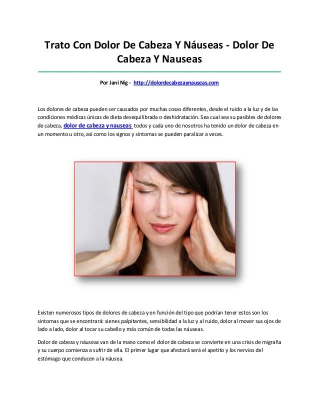 Dolor de cabeza y nauseas Dolor de cabeza y nauseas