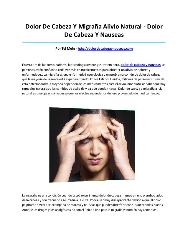 Dolor de cabeza y nauseas Dolor de cabeza y nauseas