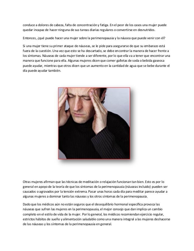 Dolor de cabeza y nauseas Dolor de cabeza y nauseas
