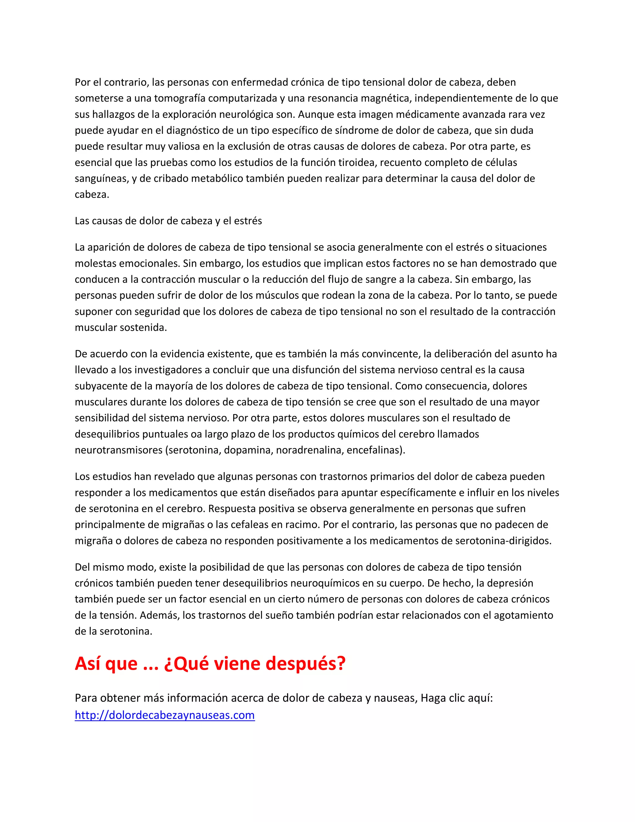 Dolor de cabeza y nauseas