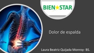 Dolor de espalda
Laura Beatriz Quijada Monroy- BS.
 