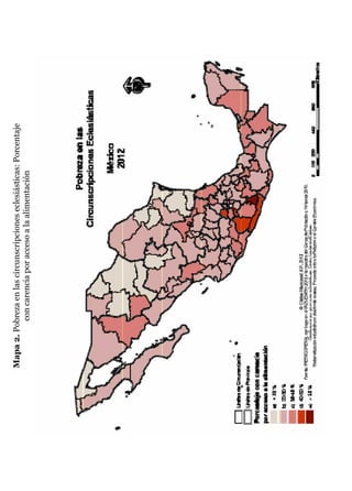 Mapa2.Pobrezaenlascircunscripcioneseclesiásticas:Porcentaje
concarenciaporaccesoalaalimentación
 