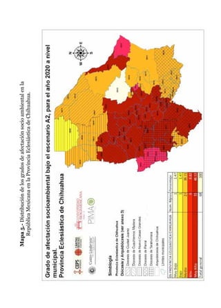 Mapa5.-Distribucióndelosgradosdeafectaciónsocioambientalenla
RepúblicaMexicanaenlaProvinciaEclesiásticadeChihuahua.
 