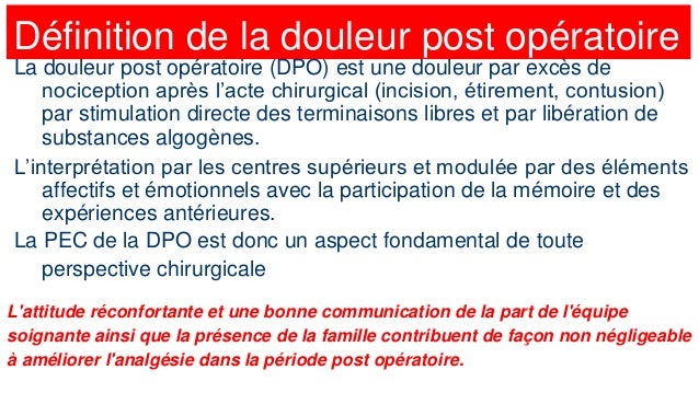 Douleur Postoperatoire