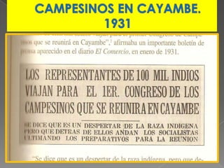 CAMPESINOS EN CAYAMBE.     1931
