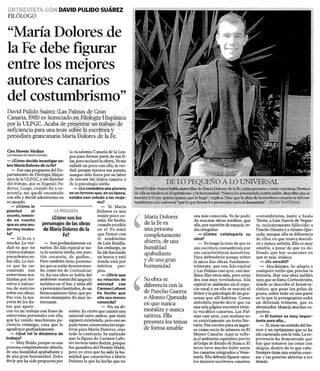 Entrevista con David Pulido Suárez sobre la figura de la escritora y periodista María Dolores de la Fe.