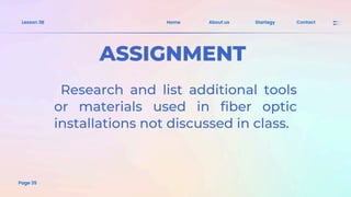 ICT Tools and Materials used in Fiber Optic Cables | PDF