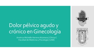 Dolor pélvico agudo y
crónico enGinecología
América Michelle Herrera Alcántara | Clínica C
Facultad de Medicina y Psicología | UABC
 