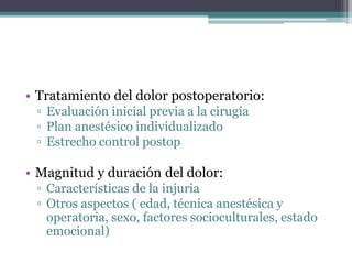 Dolor postoperatorio pediatria | PPTX