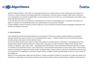 Descrito por Osgood-Schlatter en 1903, el dolor en la tuberosidad tibial anterior es una osteocondrosis por tracción continuada del tendón rotuliano en su
inserción en el núcleo de osificación de la tuberosidad tibial anterior. Suele aparecer en niños que practican actividades de saltar (voleibol, baloncesto) o
correr, especialmente si hay mecanismo de patada (fútbol), y es más frecuente entre los 8 y los 15 años. En un alto porcentaje afecta ambas rodillas, aunque
de forma asimétrica (más intenso en un lado)1.
El niño suele referir dolor local en la cara anterior de la tuberosidad tibial que empeora con las actividades físicas. A la exploración suele aparecer dolor
selectivo a la palpación de la tuberosidad tibial anterior y es frecuente encontrar la zona prominente e inflamada5.
El estudio radiológico no suele ser necesario si la clínica es congruente. En caso de realizarse, es frecuente encontrar irregularidades y fragmentación de la
osificación de la apófisis de crecimiento5.
G. Dolor patelofemoral
El dolor patelofemoral es aquel que se localiza alrededor o en la cara posterior de la rótula y que se agrava por alguna actividad que hace trabajar la
articulación patelofemoral cuando se pone peso en una rodilla flexionada (correr, saltar…)6. También ha recibido el nombre de condromalacia rotuliana,
condropatía rotuliana, dolor anterior de rodilla o rodilla del corredor.
Aunque se han descrito diversas causas, podemos considerar que se origina en el cartílago articular de la rótula debido a una sobrecarga friccional de la
articulación fémoro-patelar. Puede estar causada por un deporte intenso o inapropiado, o si existen traumatismos repetidos de baja intensidad, siendo
frecuente en el baloncesto, voleibol, fútbol, ciclismo… Esta patología puede estar favorecida o incluso provocada por alteraciones anatómicas en la rodilla o
en la alineación de las extremidades inferiores: un genu valgo excesivo o una mala alineación torsional (fémur en rotación interna y tibia en rotación externa)
provocan una sobrecarga de la carilla articular lateral rotuliana, una displasia troclear o rotuliana provocan un trastorno en el deslizamiento normal de la rótula
en la tróclea femoral o una inestabilidad con subluxación o luxación rotuliana. La debilidad muscular cuadricipital también se asocia con mayor incidencia de
dolor patelofemoral.
Afecta al 6-7% de los adolescentes y afecta más al sexo femenino7. El paciente suele explicar molestias en la cara anterior de la rodilla, que aumentan con la
actividad física y especialmente con las posturas o ejercicios de fuerza cuando se flexiona la rodilla, como bajar escaleras o agacharse. Suele haber dolor al
 