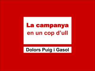 La campanya en un cop d’ull Dolors Puig i Gasol 