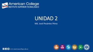 UNIDAD 2
Md. José Pesántez Pérez
 