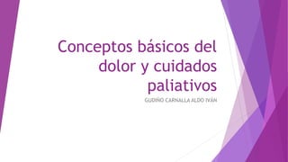 Conceptos básicos del
dolor y cuidados
paliativos
GUDIÑO CARNALLA ALDO IVÁN
 
