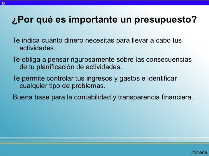 Documentación técnica Elaboración de presupuestos