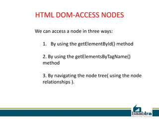 Document Object Model | PPTX | Web Design and HTML | Internet