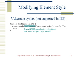 Document object model - web technology - chapter 3 | PPT