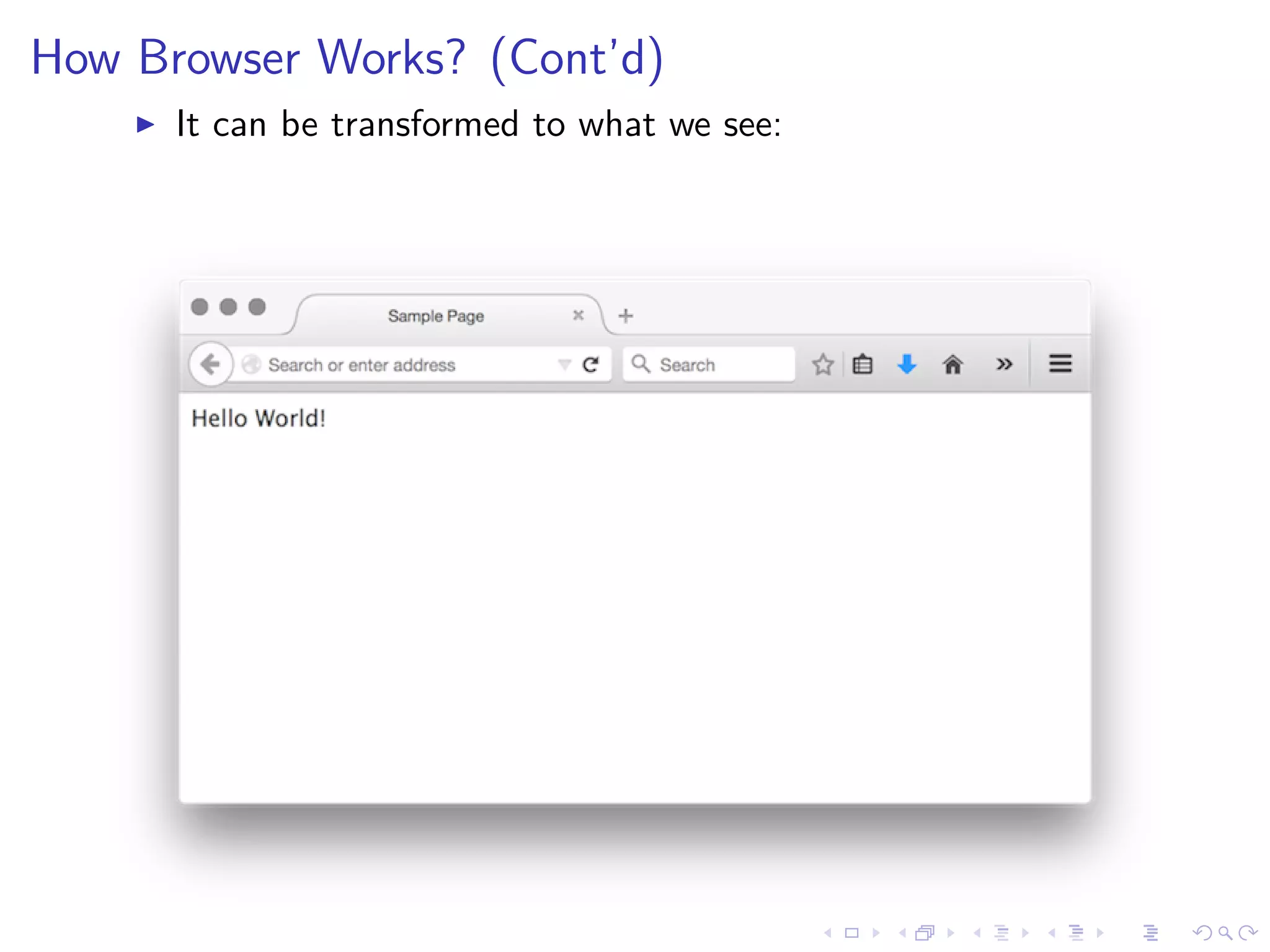 How Browser Works? (Cont’d)
It can be transformed to what we see:
 