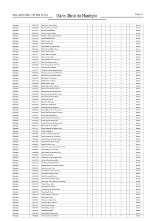 Página 37
Diário Oficial do MunicípioNATAL, QUARTA-FEIRA, 27 DE ABRIL DE 2016
Advogado 674021705 0 0 0 0 0 Ausente
Advogado 674002697 0 0 0 0 0 Ausente
Advogado 674075920 0 0 0 0 0 Ausente
Advogado 674055487 Micaela Fernandes Raposo 0 0 0 0 0 Ausente
Advogado 674033281 0 0 0 0 0 Ausente
Advogado 674019297 0 0 0 0 0 Ausente
Advogado 674008243 0 0 0 0 0 Ausente
Advogado 674078967 Nilma Pereira Dantas 0 0 0 0 0 Ausente
Advogado 674012811 0 0 0 0 0 Ausente
Advogado 674012444 Páris Barbosa De Paiva Oliveira 0 0 0 0 0 Ausente
Advogado 674063886 Patricia Ferreira Freire 0 0 0 0 0 Ausente
Advogado 674078577 Patricia Queiroz De Oliveira 0 0 0 0 0 Ausente
Advogado 674031220 Patricia Sarmento Rolim 0 0 0 0 0 Ausente
Advogado 674047552 Paulo Diomedes Oliveira Da Costa 0 0 0 0 0 Ausente
Advogado 674007736 Paulo Victor Cavalcante Barra 0 0 0 0 0 Ausente
Advogado 674078058 0 0 0 0 0 Ausente
Advogado 674027828 Pierre Benedito De Almeida 0 0 0 0 0 Ausente
Advogado 674057977 0 0 0 0 0 Ausente
Advogado 674068456 0 0 0 0 0 Ausente
Advogado 674049721 0 0 0 0 0 Ausente
Advogado 674062539 Rafael Bruno Do Carmo Dias 0 0 0 0 0 Ausente
Advogado 674011578 Rafaela Batista Fernandes 0 0 0 0 0 Ausente
Advogado 674004634 Rafaela Carvalho Rafael 0 0 0 0 0 Ausente
Advogado 674006063 Rafaela Negreiros De Sá Rosado 0 0 0 0 0 Ausente
Advogado 674021378 0 0 0 0 0 Ausente
Advogado 674020634 Raimundo Marinheiro De Souza Filho 0 0 0 0 0 Ausente
Advogado 674064983 0 0 0 0 0 Ausente
Advogado 674003647 Raíssa Flávia Ferreira De Araújo 0 0 0 0 0 Ausente
Advogado 674082005 0 0 0 0 0 Ausente
Advogado 674024137 0 0 0 0 0 Ausente
Advogado 674018008 0 0 0 0 0 Ausente
Advogado 674053864 0 0 0 0 0 Ausente
Advogado 674008712 0 0 0 0 0 Ausente
Advogado 674028380 0 0 0 0 0 Ausente
Advogado 674074572 Renan Franco Camilo Barros 0 0 0 0 0 Ausente
Advogado 674078958 Ricardo Alexandre Melo De Amorim 0 0 0 0 0 Ausente
Advogado 674037070 Ricardo Augusto Da Mata Dias 0 0 0 0 0 Ausente
Advogado 674069549 Ricardo Sérgio Costa De Oliveira Júnior 0 0 0 0 0 Ausente
Advogado 674083137 0 0 0 0 0 Ausente
Advogado 674032523 Rodrigo Guilherme De Medeiros Costa 0 0 0 0 0 Ausente
Advogado 674037961 Salatiel José Barbosa 0 0 0 0 0 Ausente
Advogado 674071636 0 0 0 0 0 Ausente
Advogado 674001968 0 0 0 0 0 Ausente
Advogado 674034822 0 0 0 0 0 Ausente
Advogado 674014756 0 0 0 0 0 Ausente
Advogado 674050433 Samuel De Oliveira Paiva 0 0 0 0 0 Ausente
Advogado 674070739 Sandra Cristina De Lima Nascimento Ferreira 0 0 0 0 0 Ausente
Advogado 674044475 0 0 0 0 0 Ausente
Advogado 674080688 0 0 0 0 0 Ausente
Advogado 674078585 0 0 0 0 0 Ausente
Advogado 674013184 0 0 0 0 0 Ausente
Advogado 674074324 0 0 0 0 0 Ausente
Advogado 674015222 0 0 0 0 0 Ausente
Advogado 674011572 0 0 0 0 0 Ausente
Advogado 674030310 0 0 0 0 0 Ausente
Advogado 674059081 Talita Medeiros Teixeira De Araújo 0 0 0 0 0 Ausente
Advogado 674029773 Talita Seixas De Oliveira Dantas 0 0 0 0 0 Ausente
Advogado 674052998 0 0 0 0 0 Ausente
Advogado 674064462 0 0 0 0 0 Ausente
Advogado 674012891 0 0 0 0 0 Ausente
Advogado 674015329 Thiago De Souza Duarte 0 0 0 0 0 Ausente
Advogado 674009110 Thiago Marques Da Costa 0 0 0 0 0 Ausente
Advogado 674020348 0 0 0 0 0 Ausente
Advogado 674029429 Thiago Zuca De Souza 0 0 0 0 0 Ausente
Advogado 674083149 Tiago José Martins Pereira Silva 0 0 0 0 0 Ausente
Advogado 674008343 Tiago Maciel Da Silva 0 0 0 0 0 Ausente
Advogado 674076534 0 0 0 0 0 Ausente
Advogado 674014677 0 0 0 0 0 Ausente
Advogado 674034212 0 0 0 0 0 Ausente
Advogado 674027463 Valeria De Souza Soares 0 0 0 0 0 Ausente
Advogado 674078395 0 0 0 0 0 Ausente
Advogado 674047829 Vanessa Alves De Vasconcelos 0 0 0 0 0 Ausente
Advogado 674068584 Vanessa Cristina Romão Oliveira 0 0 0 0 0 Ausente
Mayara Agna Vicente Pereira
Mayara Maria De Lima Paulino
Mayra De Oliveira Araújo
Milla Thaisa Barbosa Dantas Da Silva
Myleid Rafaele De Lucena
Natália Sharapin Alves
Olga Stephanie De Almeida Falcão
Pedro Henrique Araujo Fernandes
Priscila Maria Maciel Delgado Borinato
Prscila Aparecida Ferrando Marti Lutfi
Rachel Faeli Da Justa Ribeiro Stemer
Rafaela Patricia Inocencio Da Silva
Raissa Andrade Lima De Góis Fonseca
Raissa Gomes Cabral
Raissa Silva Rodrigues
Rakel Layane Paixão Vieira
Raphael Barbalho Penha Alvares
Rayanny Sillvana Silva Do Nascimento
Rayssa Cunha Lima Câmara Dos Santos
Rilder Jordão De Lima Amâncio
Samara Cavalcanti Queiroga Nery
Samara Fernandes De Lira Honório
Sammuel Brunno Herculano Rezende
Sammya Priscylla Duarte Santiago
Sânzia Mirelly Da Costa Guedes
Sarah Ludmilla Do Nascimento Felix
Sibelle Rachel Martins
Silvana Maria Da Silva Diogenes Paiva
Silverio De Souza Noronha Neto
Sinthia Silva De Araújo Medeiros
Stephanie Beatrice Figueiredo De Oliveira
Stephanie Lorrane Vieira
Tania Maria Jorge De Torres
Thaise Cristine De Macedo Gomes
Thiago César Tinôco Oliveira De Vasconcelos
Thiago Rodrigo De Oliveira Spineli
Tiberio Luiz Cavalcanti Dias
Tony Diego Medeiros Barros
Tuísa Machado Sampaio
Vandrea Gomes Alves
 