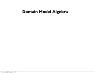 Domain Model Algebra
Wednesday, 23 September 15
 