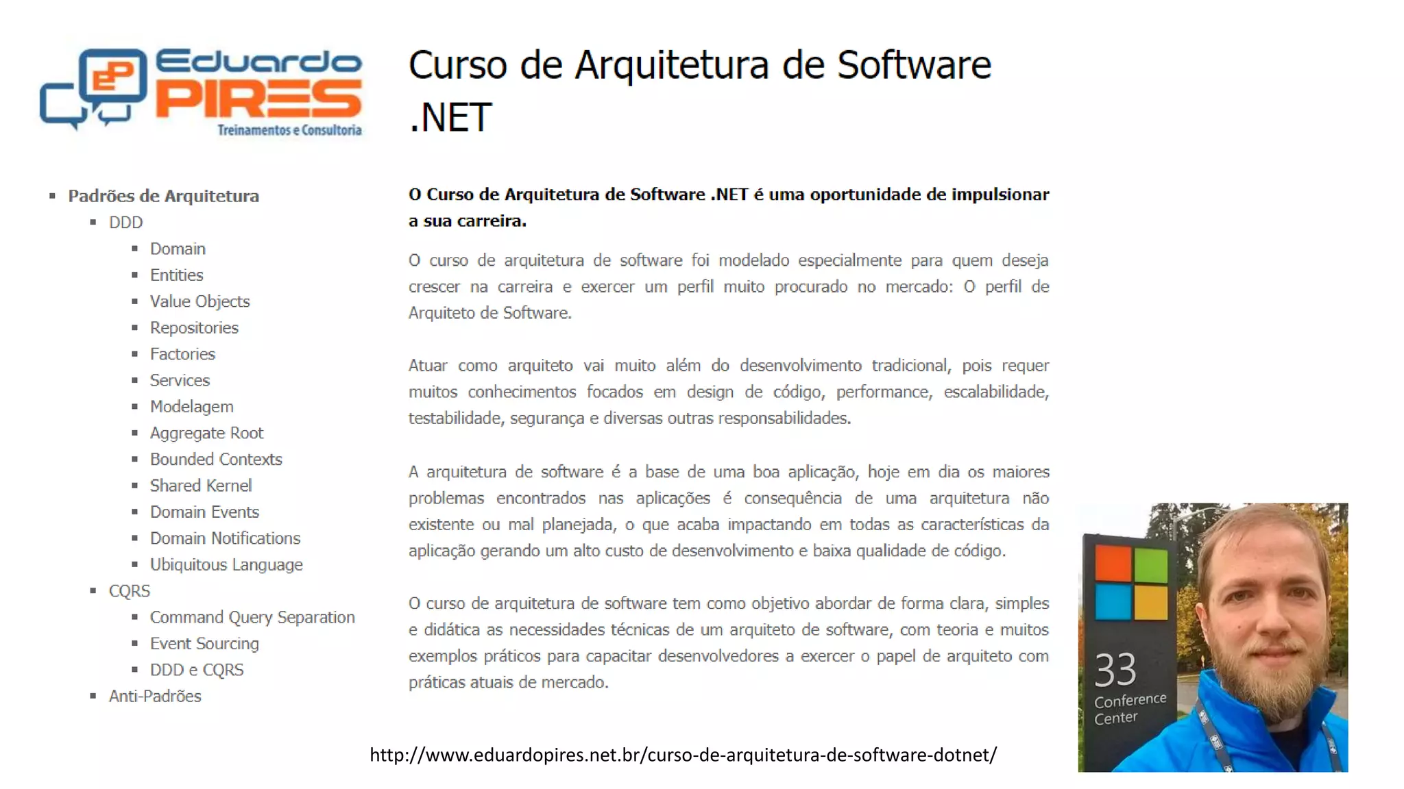 http://www.eduardopires.net.br/curso-de-arquitetura-de-software-dotnet/
 
