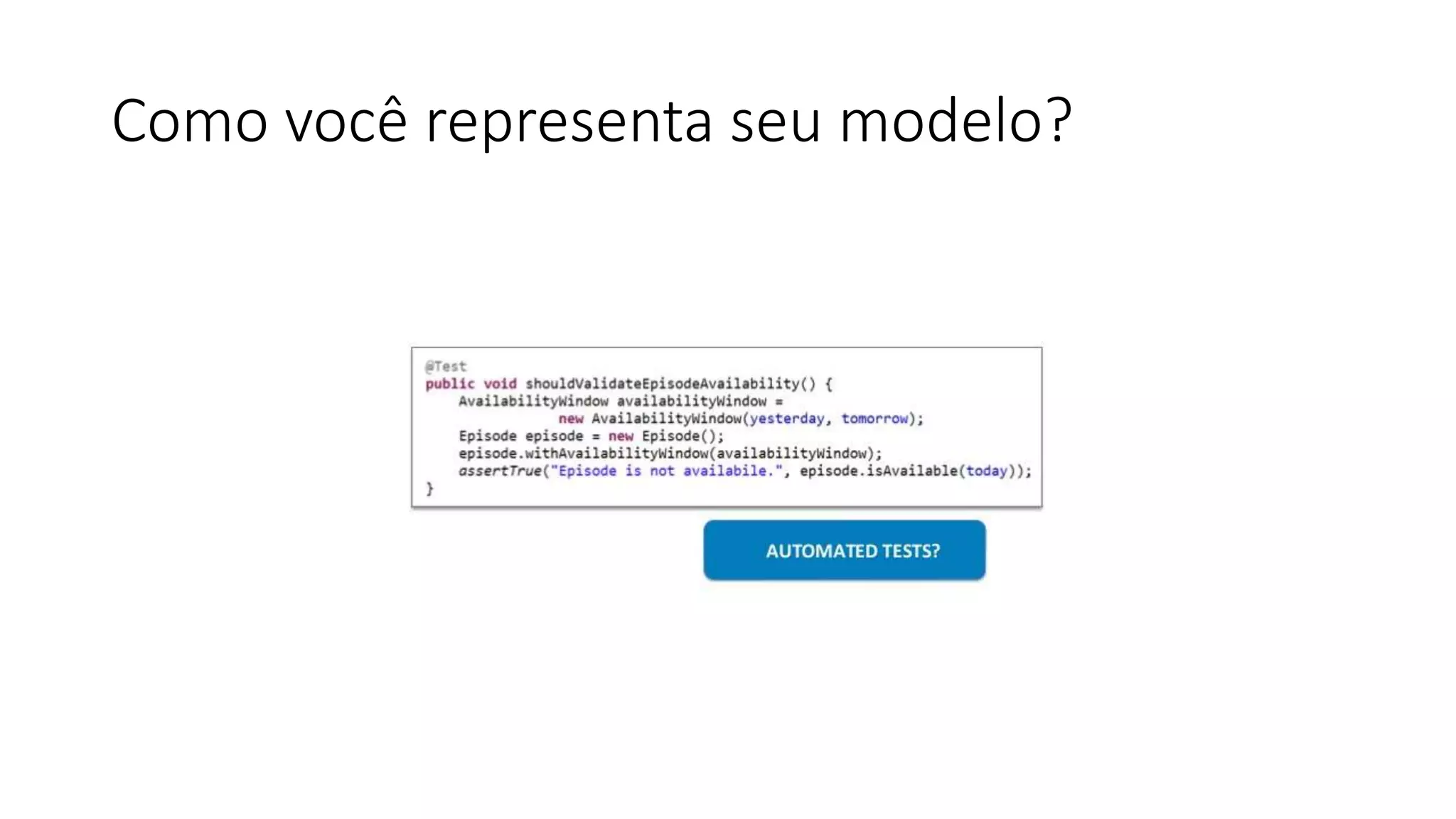 Como você representa seu modelo?
 