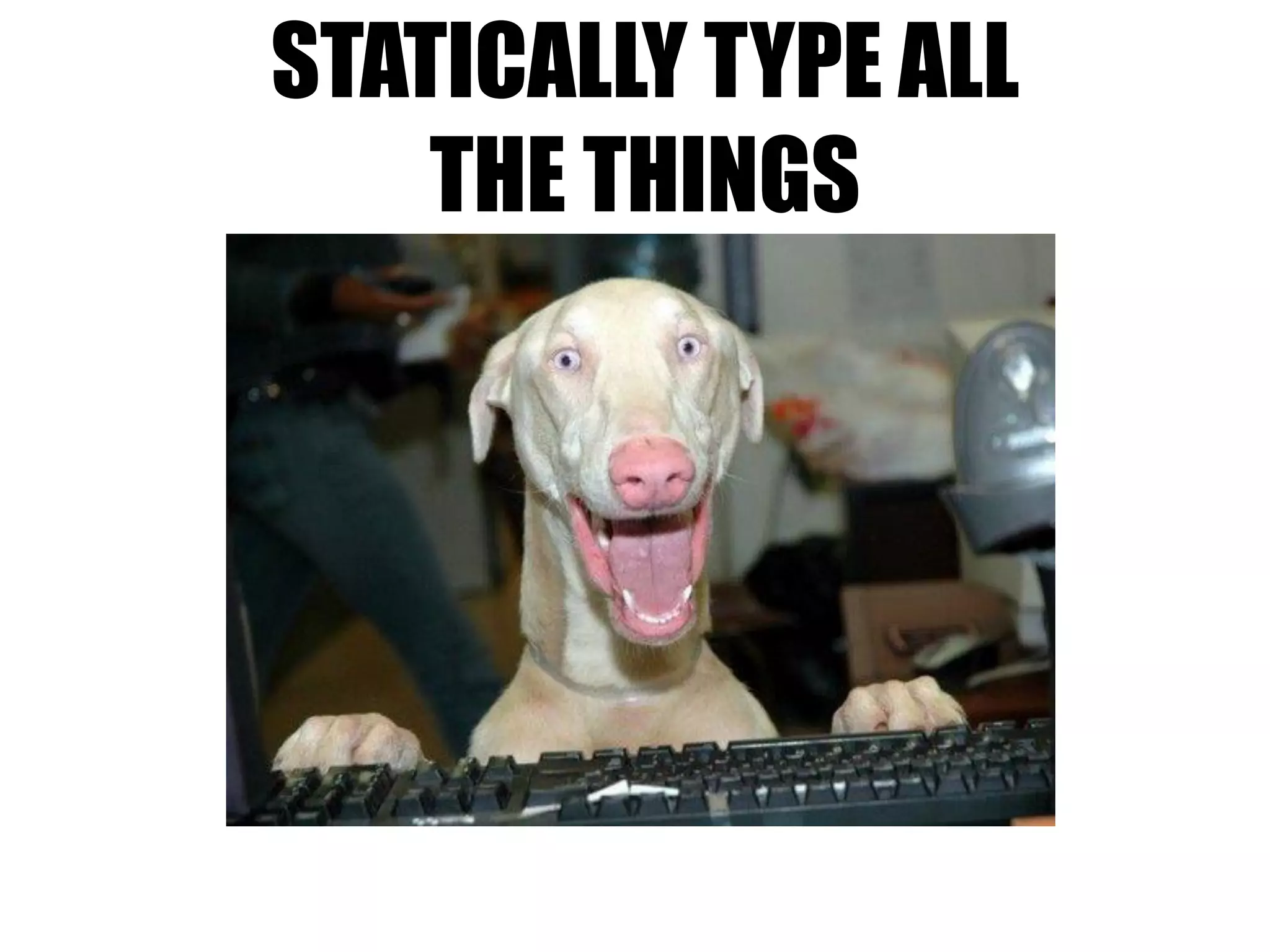 STATICALLY TYPE ALL
THE THINGS
 