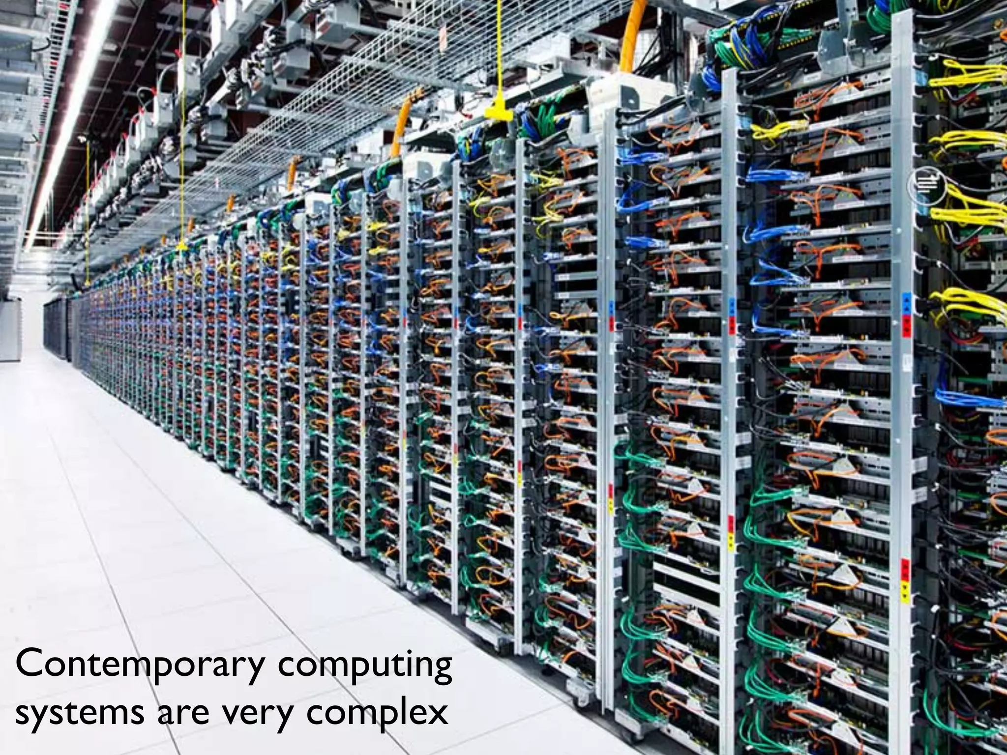 Contemporary computing
systems are very complex
 