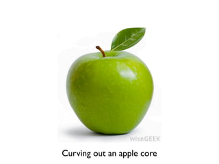 Curving out an apple core
 