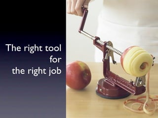 The right tool
           for
 the right job
 